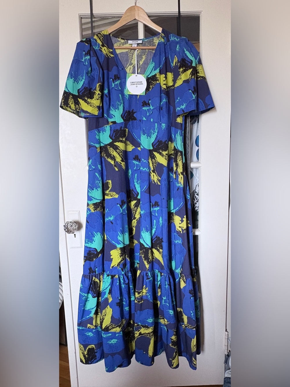 NWT Christopher John Rogers x Target Floral Tiered Puff Sleeve Dress Size 14
